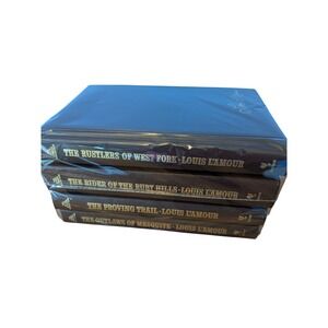 Vintage Louis L'Amour Collection 4 Book Set 1980s Bantam Leatherette Westerns